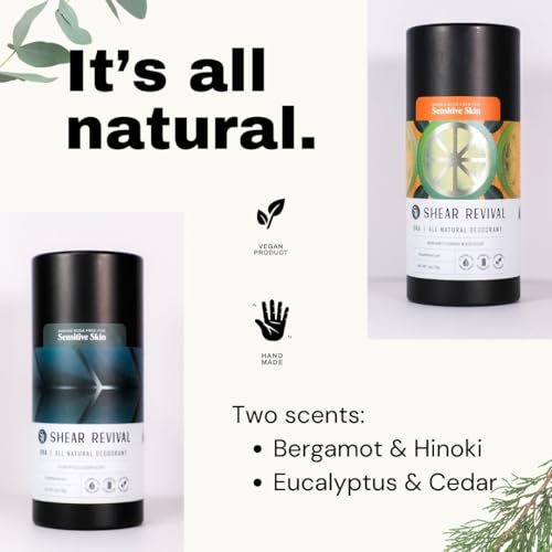 All Natural Deodorant Eucalyptus & Cedar - Aluminum & Baking Soda Free, Vegan, Long Lasting, Gentle for All Skin Types