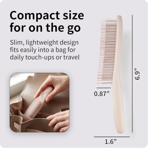 Kobako Soft Hairbrush for Dry Hair – Gentle Detangling with Dual-Height Pins