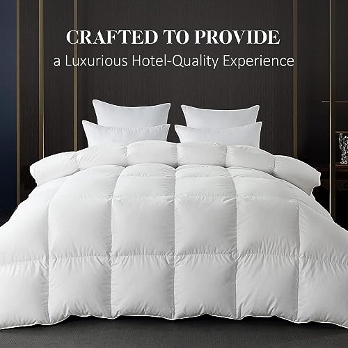 White Feather Down Fiber Comforter Full Size 82x86 - All-Season Bedding
