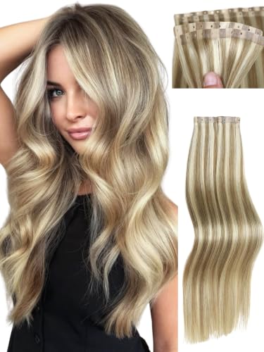 Hanne Fashion Highlight Blonde 16 Inch Micro Bead Human Hair Extensions P60 4Pcs Glueless Weft