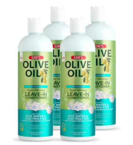 ORS Olive Oil Max Moisture Leave-In Conditioner - Rice Water & Electrolytes, 16 Oz Pack of 4 - Variation 4