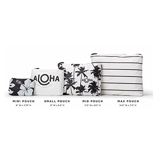 ALOHA Collection Mid Pouch, Lightweight, Packable, & Splash-Proof Pouch for Travel, Makeup, Toiletries, Organization, Gym, Pool & Beach. Easy to Clean Material. (11" x 8.5")