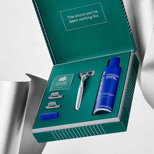 Harry's Plus Shaving Gift Set for Men - Premium Razor & Shave Gel Kit