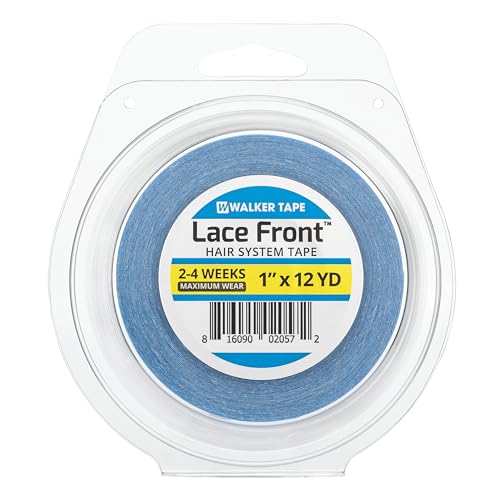 Walker Tape 1x12 Yards Support Tape Roll for Lace Front Wigs & Extensions - Dull Finish, Hypoallergenic, Custom Cut