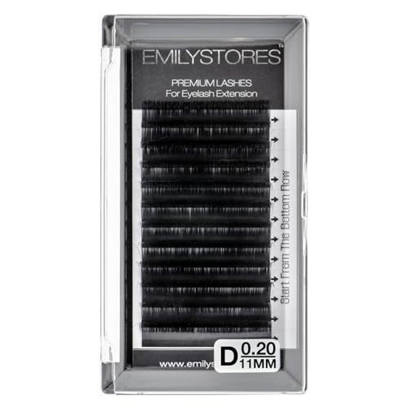 Eyelash Extensions 0.20mm Thickness D Curl Length 11mm Individual Eye Lashes Single Size For Lash Extension (0.20,D,11mm)
