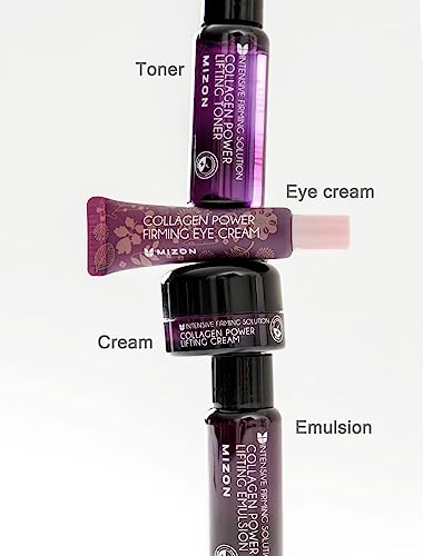 MIZON Marine Collagen Mini Travel Skincare Set Unscented - Toner, Emulsion, Face & Eye Cream