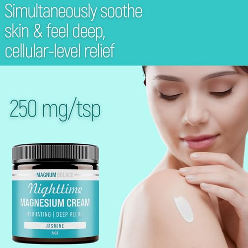 Magnum Solace Nighttime Magnesium Cream ? Soothing Relief & Relaxation, Highly Concentrated Magnesium for Muscles & Joints ? Apply to Legs or Feet Before Bed ? Skin-Friendly