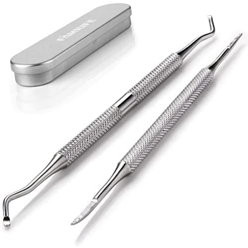 FAMILIFE 100% Stainless Steel Ingrown Toenail File Sided with Storage Case and 11 in 1 Stainless Steel Manicure Set with Box