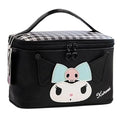 Kuromi PU Cosmetic Bag Makeup Pouch Travel Portable Vanity Case Organizer with Handle - Black