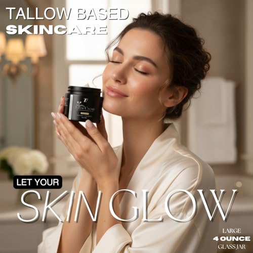 ZF Beef Tallow for Skin & Face 4 oz ? Whipped Grass-Fed Beef Tallow Cream with Raw Honey & Jojoba ? Moisturizer for Face & Body ? Deep Hydration for Dry, Sensitive Skin (Unscented)