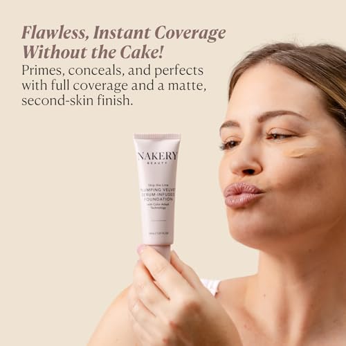 Nakery Full Coverage Plumping Liquid Foundation - Medium Shade, Serum Infused