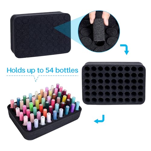 YAHOURWAT 2 Pack Nail Polish Organizer Tray with 108 Slots (15ml) Black – Foam Drawer Insert