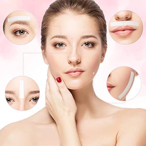 Leelosp 600 Pcs Waxing Kit Includes 400 Wax Paper Cloth Eyebrow Strips and 200 Wooden Smooth Applicator Sticks for Body Skin Hair Removal(White)