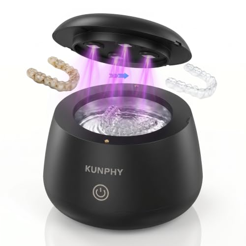 48kHz Ultrasonic Retainer Cleaner Machine 201ML - Dental & Jewelry Safe
