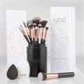 Nir? Beauty 15piece Award Winning Professional Makeup Brush Set: Vegan Makeup Brushes with Case, Makeup Sponge, Brush Cleaner, Guide, Gift Box