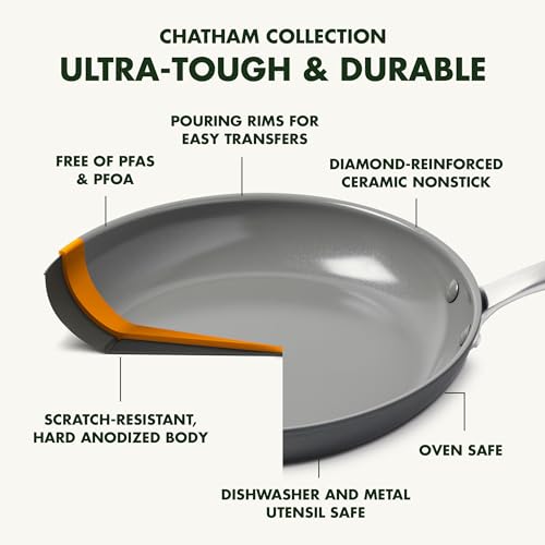 11-Inch Hard Anodized Ceramic Nonstick Frying Pan with Lid & Handles