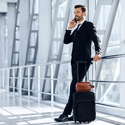Leather Toiletry Bag Set for Men Women 6 Pack Travel & Gift - Brown Black Coffee