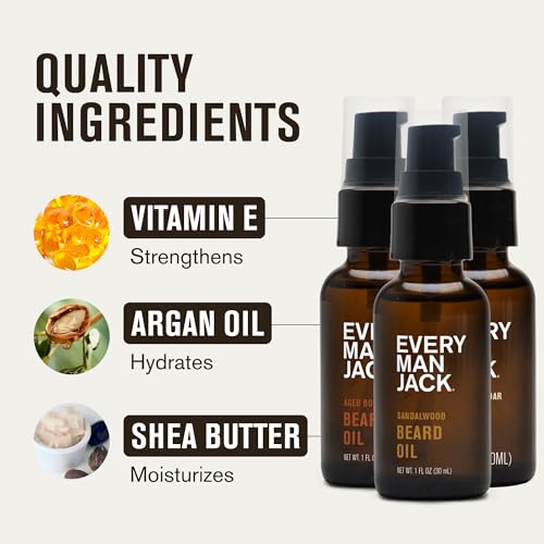 Men's Hydrating Beard Oil Gift Set - Sandalwood, Bourbon, Vanilla Cedar 3pk