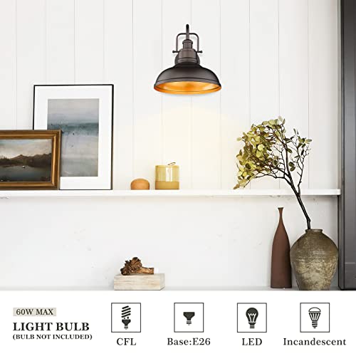 Gooseneck Wall Lights 2 Pack - Farmhouse Barn Light Fixtures Indoor Outdoor, Oil Rubbed Bronze, 11 Inch, 016-1B-2PK ORB