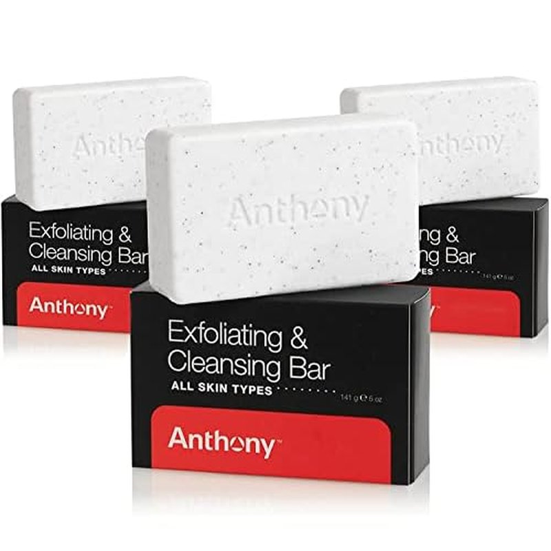 Anthony Men's Exfoliating Soap Bar, Grapefruit Scent, 5 Oz - Infused with Cucumber Extract, Jojoba, Shea Butter, Squalane & Coconut Oils for Moisturizing, Exfoliating & Refreshing Body Skin