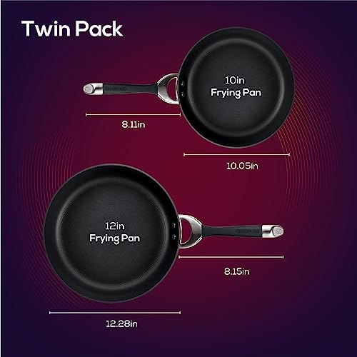 Circulon Symmetry 10" & 12" Nonstick Frying Pan Set - Black