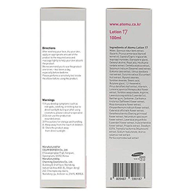 ATOMU Facial Moisturizing Lotion 17 Ultimate Moisture - Hydrating Face Moisturizer for 24hrs with Advanced Hyaluronic Acid 3.38 fl oz