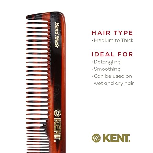 Kent 5T Double Tooth Hair & Beard Comb Set 3 Pack - Tortoise Shell Finish
