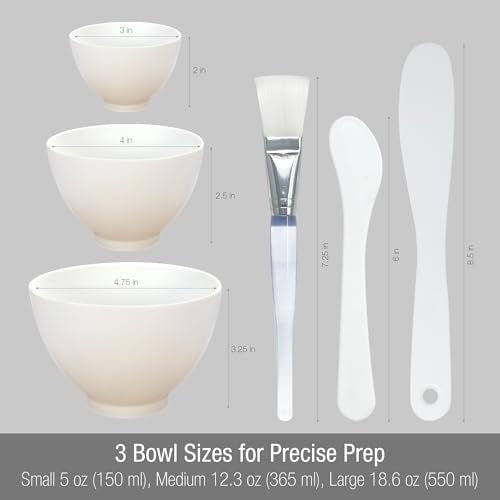 APPEARUS White Silicone Facial Mask Mixing Bowl Set - Professional Spa & Esthetic Tool