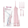 Pink Cordless Water Flosser with 3 Modes, 1400-2000 Pulses, 300ml Tank