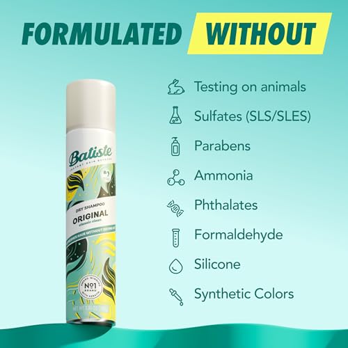 Batiste Dry Shampoo, Original Fragrance Classic Clean, Refresh Hair and Absorb Oil Between Washes, Waterless Shampoo for Added Hair Texture and Body, 5.71 oz