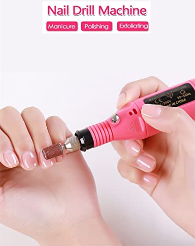 Pink Portable UV LED Nail Lamp & Manicure Kit with Nail Drill & Art Tools