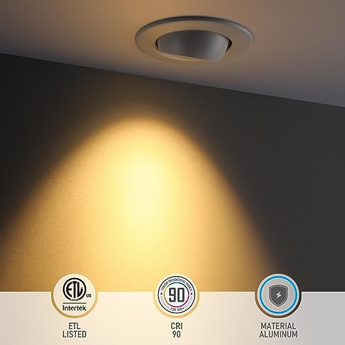4-Pack LED Recessed Eyeball Lights 5CCT Dimmable 4 Inch Adjustable Ceiling Spotlights