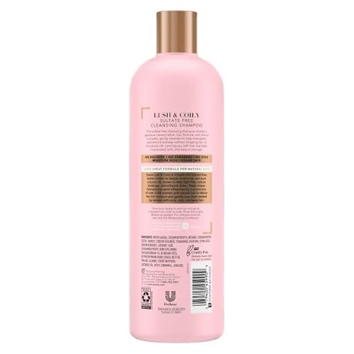 Suave Luscious Curly Hair Shampoo and Conditioner Set for Women With Natural Hair, with Leave-In Conditioner for Curly Hair and Detangling Spray, 4 Count