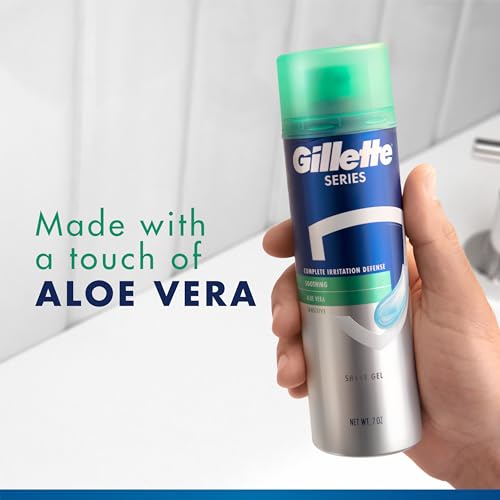 Gillette Sensitive Shave Gel with Aloe - 7 Oz, 6 Count, Hydrates & Protects Skin