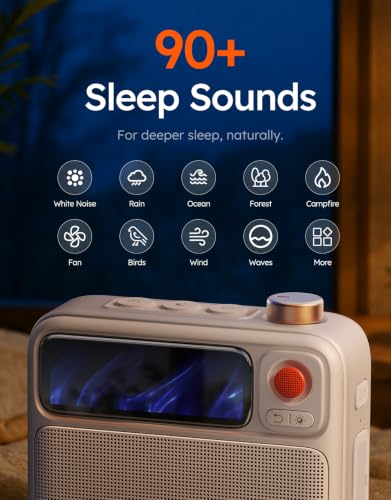 White Noise Machine with Bluetooth Speaker & Alarm Clock - Bedside Relaxation