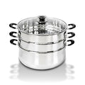 Stainless Steel 3-Tier Steamer Pot - Large Multi-Use Cookware for Vegetables & Rice