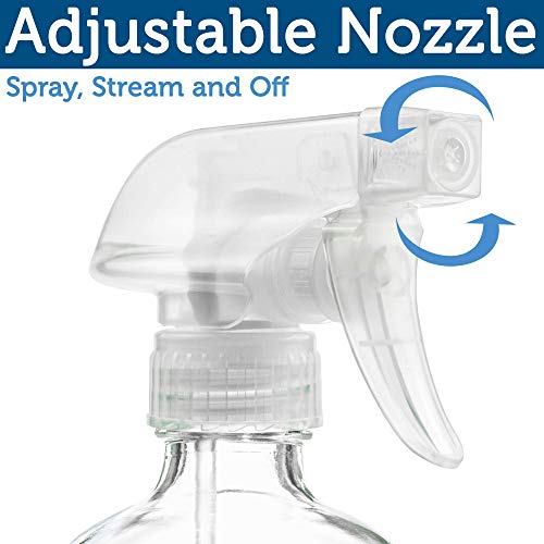 16 oz Refillable Glass Spray Bottles for Plants & Cleaning - Clear & Durable