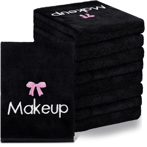 20 Pack Microfiber Makeup Towels - Face Washcloths with Pink Bow