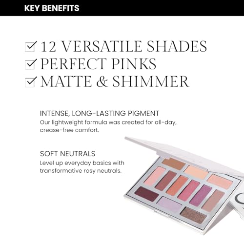 OFIR Shimmer 12-Shade Eyeshadow Palette | Buildable Pigment Adds Depth | Talc Free Eye Shadow Palette Makeup | Lightweight Powder Enhances Radiant Looks (Quiet Bloom)