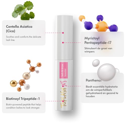 Toplash Eyelash & Brow Growth Serum 0.05 Fl Oz - Natural, Hypoallergenic, Cruelty-Free