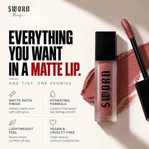 Sworn Beauty Long Lasting Matte Liquid Lipstick - Lovers Mauve 2 Pack
