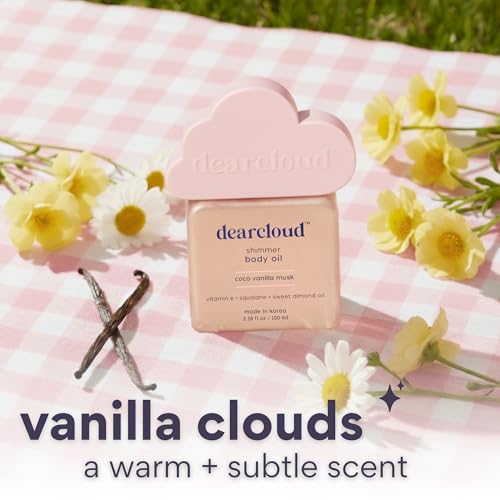 Dearcloud Shimmer Body Oil - Coco Vanilla Musk, Hydrating & Radiant Glow, 3.38 oz - Variation of THIS listing
