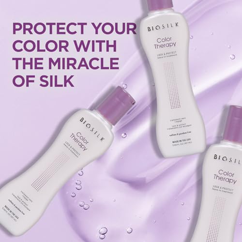 BioSilk Color Therapy Lock & Protect, Prevents Color Loss & Strengthens Hair, Keeps Color Vibrant & Rich, Sulfate, Paraben & Cruelty-Free, 5.64 Oz (Pack of 2)