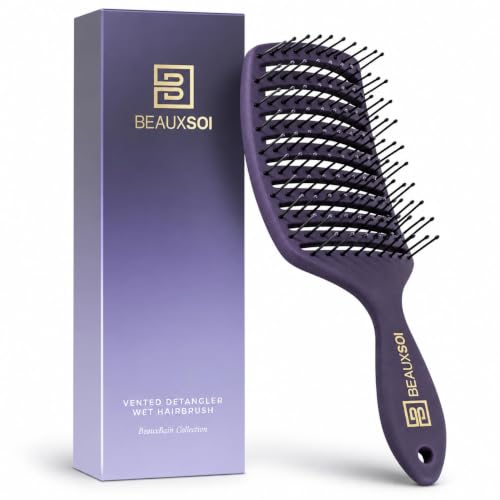 BEAUXSOI Vented Detangling Hair Brush for Wet & Dry Curly, Thick Hair