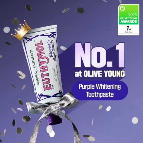 EUTHYMOL Purple Whitening Toothpaste 3.7 Fl Oz Pack of 3 - Instant Tone-Up