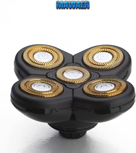 Universal 5-Blade Head Shaver Replacement Heads for Grooming & Trimming