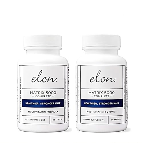 Multivitamin for Hair, Skin & Nails - 60 Count Elon Matrix 5000 Pack of 2