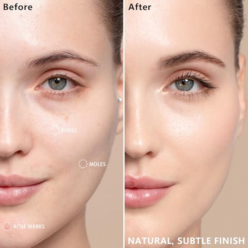 AirBrush Silky Mist Foundation Spray Makeup With Primer and Brush, Full Coverage Foundation for Smooth Radiant Finish, Breathable Lightweight Hydrating (#2 Beige)