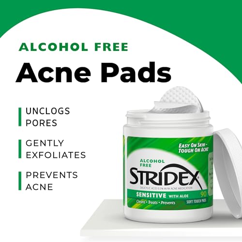 Stridex Medicated Acne Pads Sensitive 30 Count Pack of 3 - Gentle Clear Skin