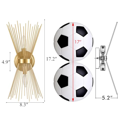 Brass Starburst Vanity Wall Sconce Light Mid-Century Style - YUBOLE